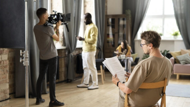 Man filming with a professional camera. Source: Magnific. Man filming with a professional camera. Source: Magnific.