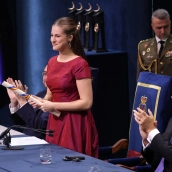 La Princesa Leonor y el Rey Felipe VI durante la entrega de los Premios Princesa de Asturias 2026. Raúl Terrel / Europa Press