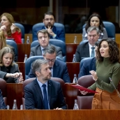 La presidenta de la Comunidad de Madrid, Isabel Díaz Ayuso, durante el pleno en la Asamblea de Madrid.