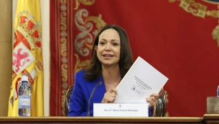 La líder opositora venezolana, María Corina Machado durante su visita al Senado. Foto de archivo Marta Fernández / Europa Press