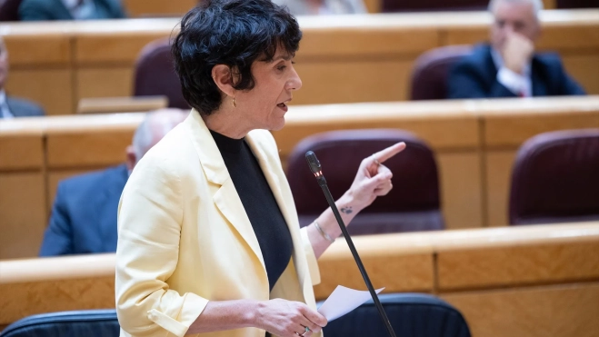 La ministra de Inclusión, Seguridad Social y Migraciones y portavoz del Gobierno, Elma Saiz. Fuente: Jesús Hellín / Europa Press.