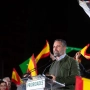 El presidente de Vox, Santiago Abascal, interviene durante un acto de precampaña electoral. Emilio Fraile / Europa Press