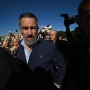 El presidente de la ultraderecha Vox, Santiago Abascal durante un acto público con motivo de la precampaña electoral esta mañana en Santander, tras el trágico accidente ferroviario en Urda, Toledo. Nacho Cubero / Europa Press