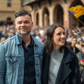 La candidata de Podemos a las elecciones del 29N, Irene Montero, y el cabeza de lista de ERC, Gabriel Rufián. Lorena Sopêna / Europa Press