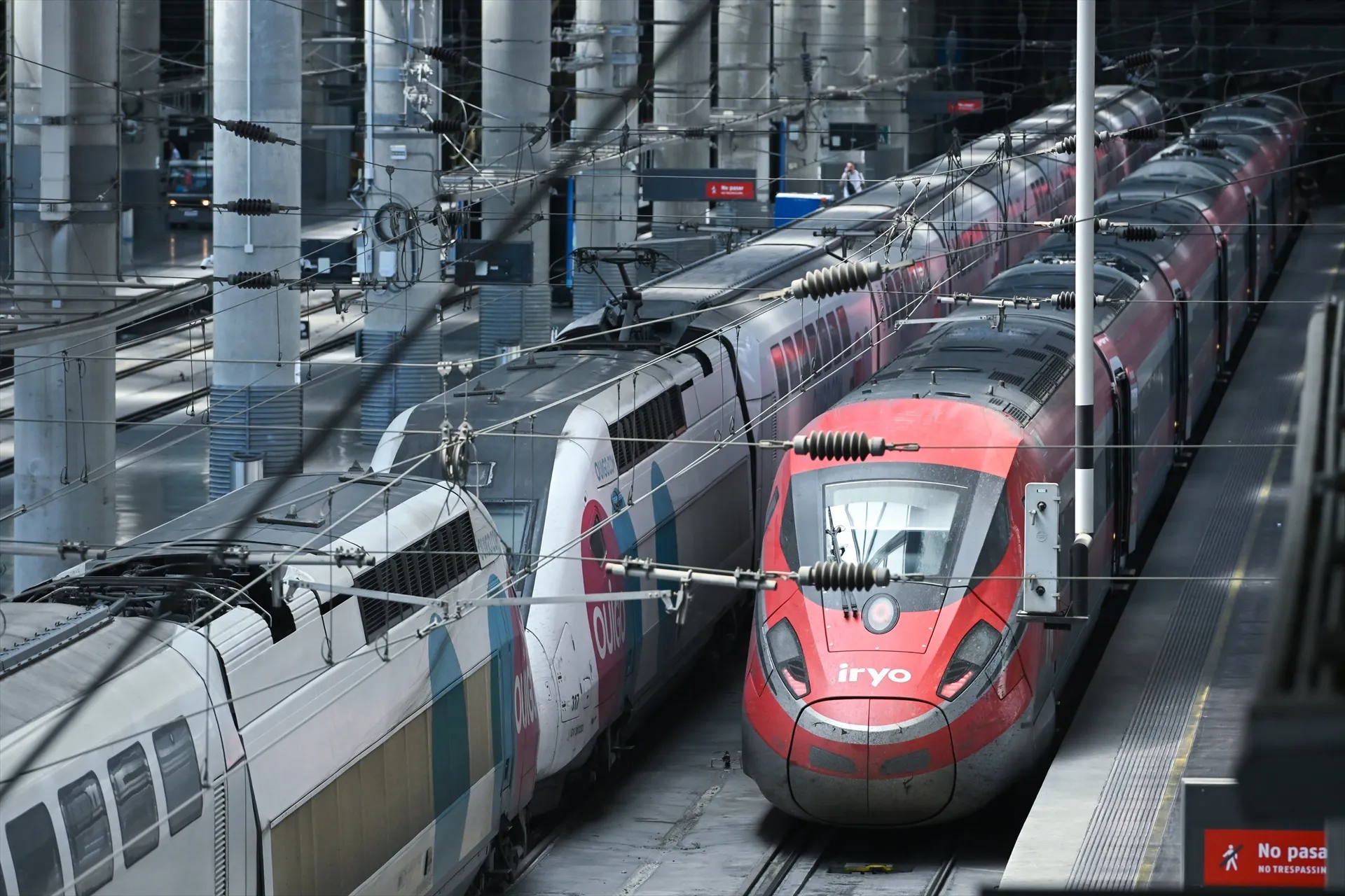 Dos trenes en la Estación de Madrid Puerta de Atocha - Almudena Grandes. Gustavo Valiente / Europa Press