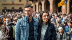 La candidata de Podemos a las elecciones del 29N, Irene Montero, y el cabeza de lista de ERC, Gabriel Rufián.  Lorena Sopêna / Europa Press