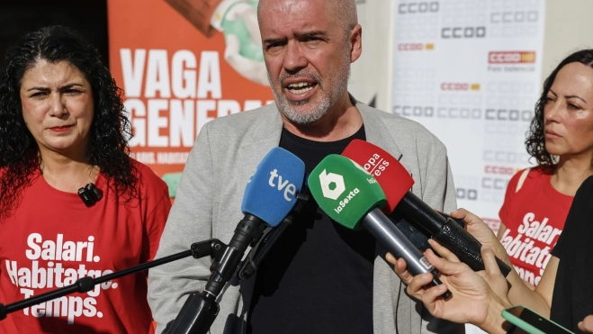 El secretario general de CCOO, Unai Sordo, y la secretaria general de CCOO. Fuente: Rober Solsona / Europa Press.