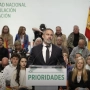 El presidente de la ultraderecha Vox, Santiago Abascal, en el mitin de precampaña en Ávila. Fuente: Vox en X