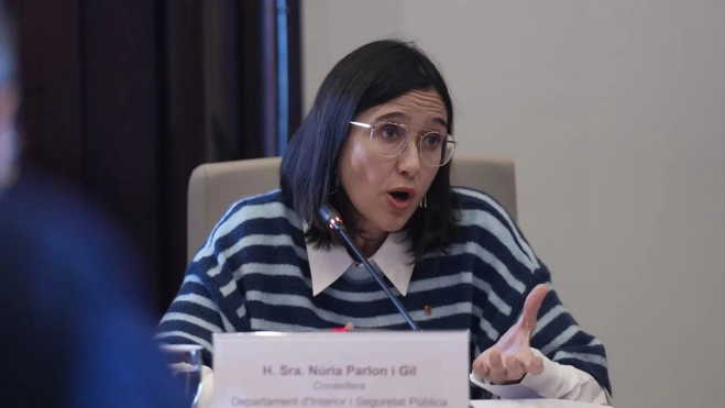The Minister of Interior of the Generalitat, Núria Parlon, during an appearance in the Parliament. Source: David Zorrakino / Europa Press.