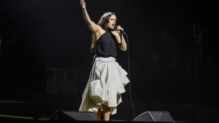 La cantante Rosalía durante el Concierto-Manifiesto x Palestina en el Palau Sant Jordi, a 29 de enero de 2026, en Barcelona, Catalunya (España).