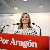La candidata del PSOE a la Presidencia al Gobierno de Aragón, Pilar Alegría.