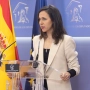 La secretaria general de Podemos, Ione Belarra, durante una rueda de prensa en el Congreso de los Diputados.