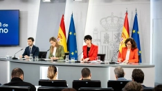 Los ministros Bustunduy, Aegesen, Sáiz y García, este martes.