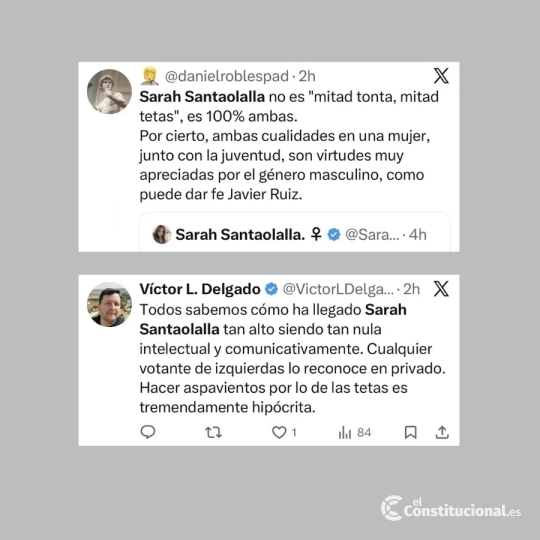 Ejemplos de comentarios en redes sociales sobre Sarah Santaolalla -