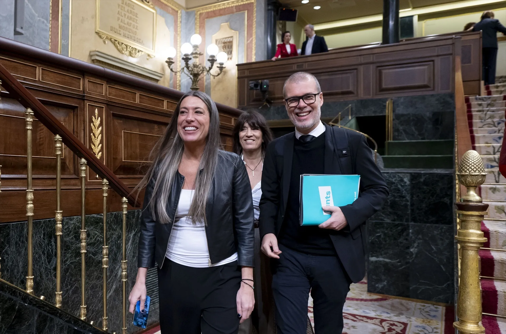 La portavoz de Junts en el Congreso, Miriam Nogueras, y el diputado de Junts Josep Maria Cruset