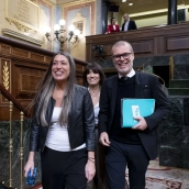 La portavoz de Junts en el Congreso, Miriam Nogueras, y el diputado de Junts Josep Maria Cruset