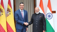 Pedro Sánchez y el primer ministro de India. (Foto Moncloa)