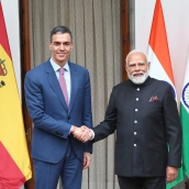 Pedro Sánchez y el primer ministro de India. (Foto Moncloa)