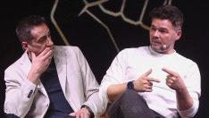 El diputado de Más Madrid en la Asamblea, Emilio Delgado y el portavoz de ERC en el Congreso, Gabriel Rufián