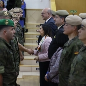 La ministra de Defensa, Margarita Robles, en un acto con las Fuerzas Armadas