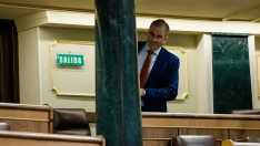 Javier Ortega-Smith, en el 'gallinero' del Hemiciclo