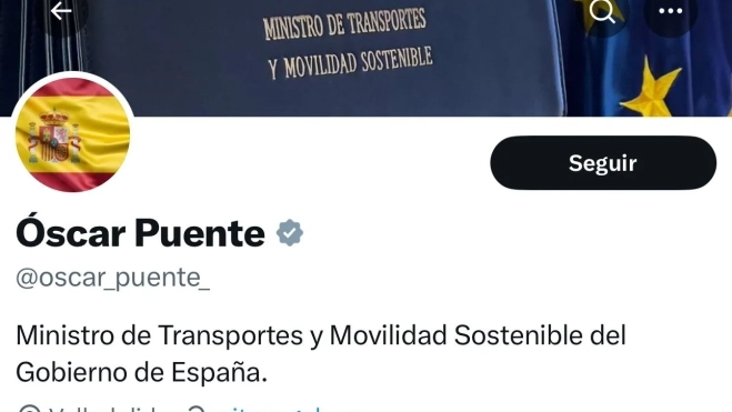 Perfil de X del ministro Óscar Puente