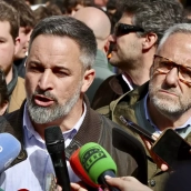 Santiago Abascal, este miércoles en La Bañeza (León)