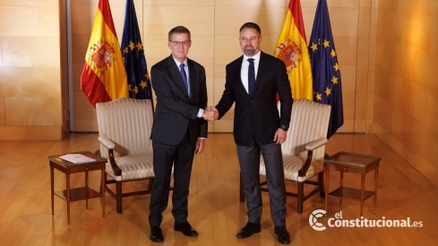 El líder del PP, Alberto Núñez Feijóo y el líder de VOX, Santiago Abascal. Eduardo Parra / Europa Press