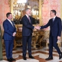 El Rey Felipe VI, junto a Pedro Sánchez y los grandes duques de Luxemburgo