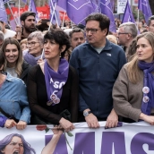 Representación del Gobierno de España en la manifestación del 8M en Madrid