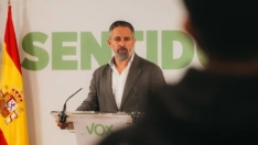 El líder de Vox, Santiago Abascal, en Gredos, en una comparacencia sin preguntas (Foto: VOX)