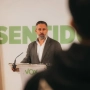 El líder de Vox, Santiago Abascal, en Gredos, en una comparacencia sin preguntas (Foto: VOX)