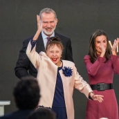 El Rey Felipe VI y la Reina Letizia entregan la medalla a la actriz, Gemma Cuervo en el acto a la entrega de las Medallas al Mérito en las Bellas Artes 2023.