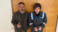 El presidente de Argentina, Javier Milei, y el líder de Vox, Santiago Abascal