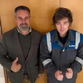 Milei  con Abascal, este fin de semana