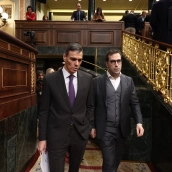 El presidente del Gobierno, Pedro Sánchez, y el ministro de Economía y Comercio, Carlos Cuerpo. Eduardo Parra / Europa Press