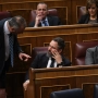 El exsecretario general de Vox, Javier Ortega Smith; el presidente del partido, Santiago Abascal, y el exportavoz del Grupo Parlamentario Vox, Iván Espinosa de los Monteros. Fernando Sánchez / Europa Press