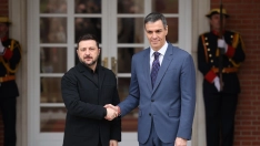 El presidente de España, Pedro Sánchez, y el presidente de Ucrania,  Volodímir Zelenski. Alejandro Martínez Vélez / Europa Press