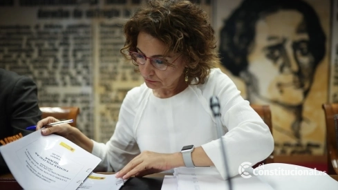 La vicepresidenta primera y ministra de Hacienda, María Jesús Montero. Alejandro Martínez Vélez / Europa Press