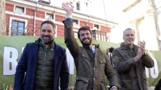 Santiago Abascal, Juan García-Gallardo y Javier Ortega Smith. (EFE / El Confidencial)
