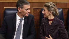 El presidente del Gobierno, Pedro Sánchez, y la vicepresidenta segunda y ministra e Trabajo y Economía Social, Yolanda Díaz. Eduardo Parra / Europa Press