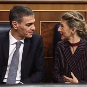 El presidente del Gobierno, Pedro Sánchez, y la vicepresidenta segunda y ministra e Trabajo y Economía Social, Yolanda Díaz. Eduardo Parra / Europa Press
