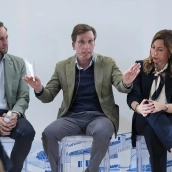 El alcalde de Monzón, Isaac Claver, el alcalde de Madrid, José Luis Martínez Almeida, y la alcaldesa de Zaragoza, Natalia Chueca El alcalde de Monzón, Isaac Claver, el alcalde de Madrid, José Luis Martínez Almeida, y la alcaldesa de Zaragoza, Natalia Chueca