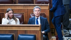 Feijóo, junto a su portavoz en el Congreso, Ester Muñoz.