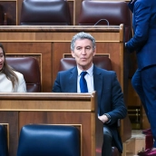 Feijóo, junto a su portavoz en el Congreso, Ester Muñoz.