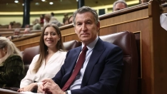 La portavoz del PP en el Congreso, Ester Muñoz y el presidente del Partido Popular, Alberto Núñez Feijóo. Eduardo Parra / Europa Press