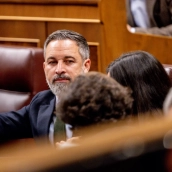 Santiago Abascal, este miércoles en el Congreso (Ricardo Rubio/Europa Press)