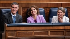 Pedro Sánchez, María Jesús Montero y Yolanda Díaz (Cesar Vallejo Rodríguez/Europa Press)