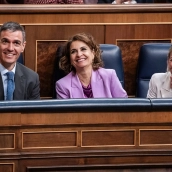 Pedro Sánchez, María Jesús Montero y Yolanda Díaz (Cesar Vallejo Rodríguez/Europa Press)