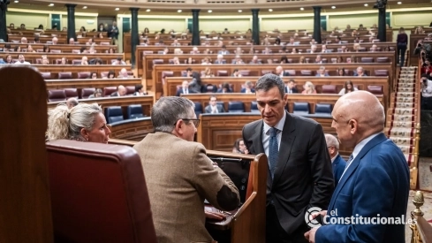 El presidente del Gobierno, Pedro Sánchez, durante una sesión plenaria, en el Congreso de los Diputados. César Vallejo Rodríguez / Europa Press